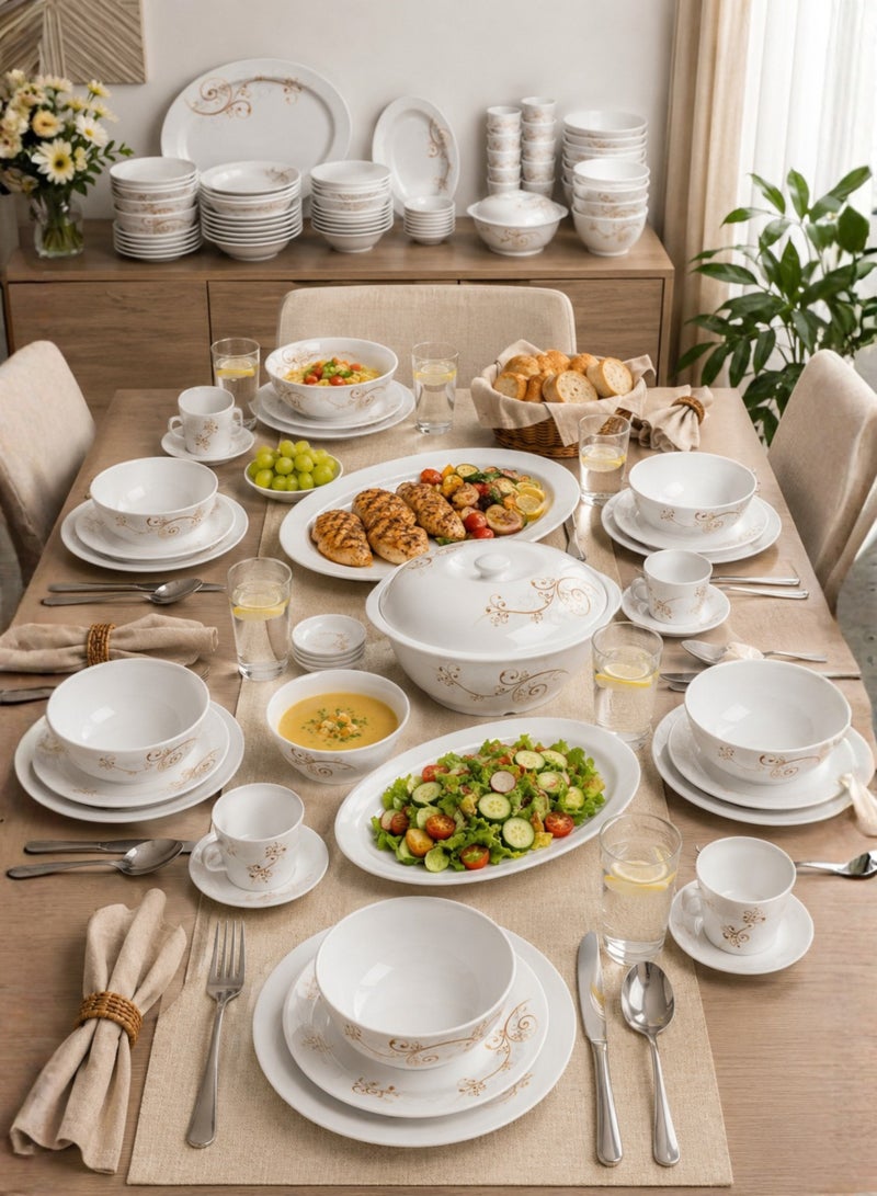 CC Bin Shihon Luxury 80-piece melamine dinner set, suitable for white color. - Image 4