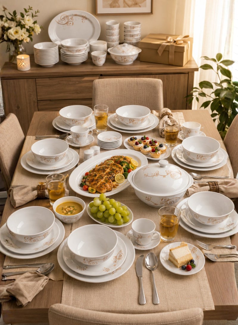 CC Bin Shihon Luxury 80-piece melamine dinner set, suitable for white color. - Image 2