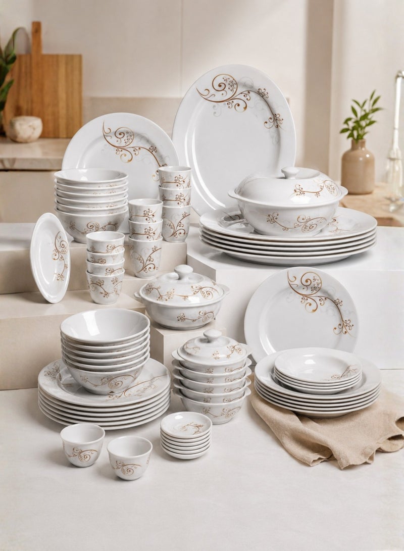 CC Bin Shihon Luxury 80-piece melamine dinner set, suitable for white color. - Image 1