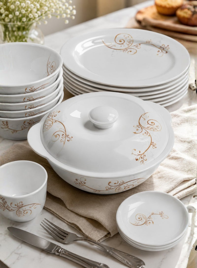 CC Bin Shihon Luxury 80-piece melamine dinner set, suitable for white color. - Image 3