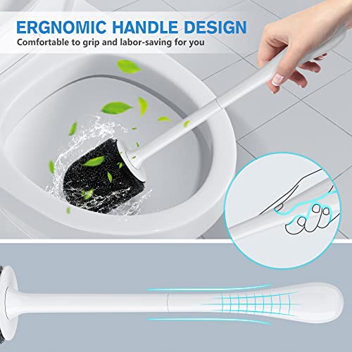 uptronic Toilet Brush and Holder 2 Pack, Toilet Brush with Ventilated Holder, Toilet Bowl Brush with Long and Large Handle for Bathroom-Toilet-Cleaning-Bristles-Comfortable - Image 4