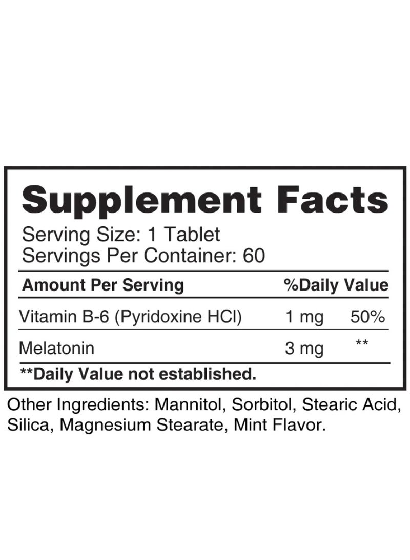 Earth's Creation Melatonin 3mg with Vitamin B6 Supplements  Natural Sleep Aid for Deep & Restful Sleep, Supports Circadian Rhythm, Non-Habit Forming, Non-GMO, Gluten-Free  60 Tablets - Image 4