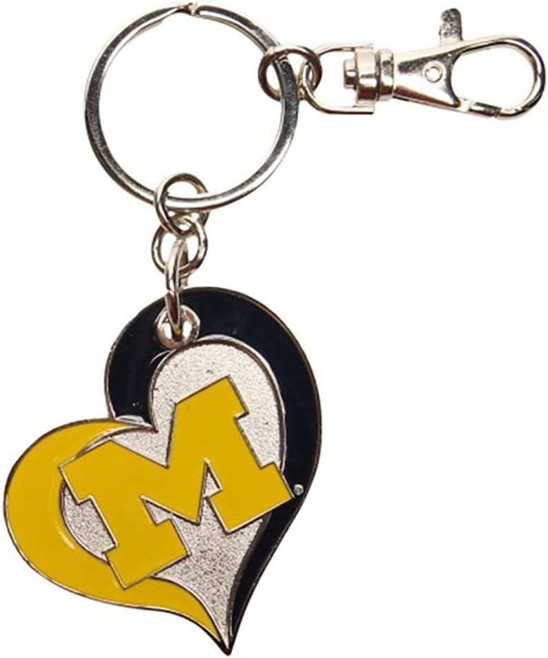 NCAA unisex-adult Swirl Heart Keychain