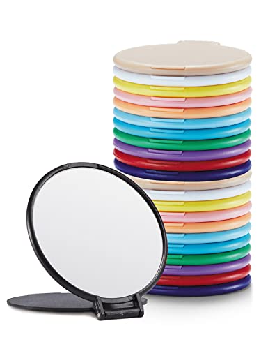 Getinbulk Compact Mirror Bulk, Round Makeup Mirror for Purse, Set of 24 (12-Color) - Image 1