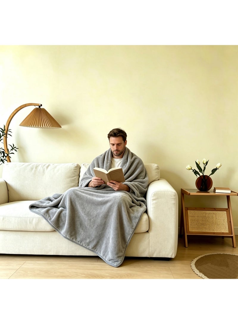 Thick Golden Mink Velvet Blanket, 100% Polyester (150 X 200 cm) — Reversible Design, Anti-Static And Pill-Resistant; Ideal For Use On The Sofa, For Naps, In The Car, And As Bedding - Image 3