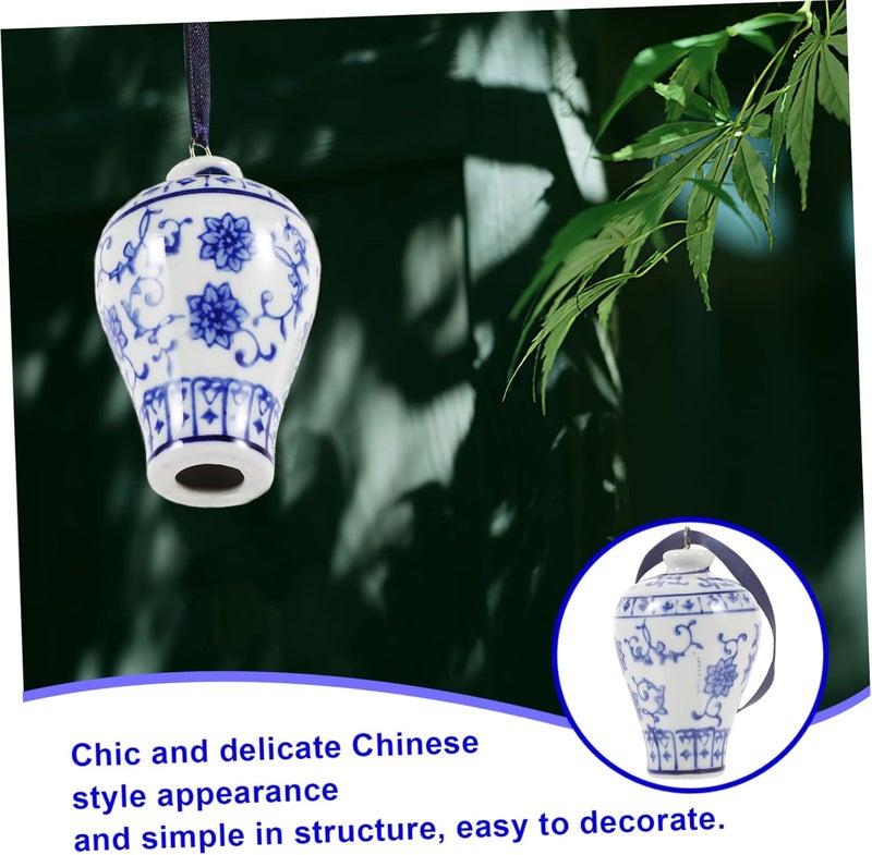 Luxshiny Ceramic Pot Wind Chime Pendant – Decorative Hanging Wind Bell for Indoor and Outdoor Use – Creative Home and Car Décor – Unique for Garden Lovers - Image 3
