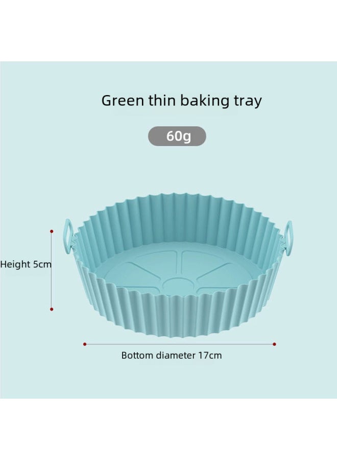 Air Fryer Silicone Pot Round 3d Tray Mat Air Fryer Baking Tray Silicone Coated Heat Resistant Easy To Clean Kitchen Tool-Specifications:Round Three-dimensional 110g Opp Pack-Color:Light Gray - Image 3