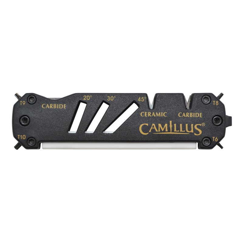 Camillus CAMILLUS GLIDE Compact Durable EasytoUse VNotch Ceramic Carbide MultiAngle Multitool Sharpener for Knives Axes Shears  Hooks 