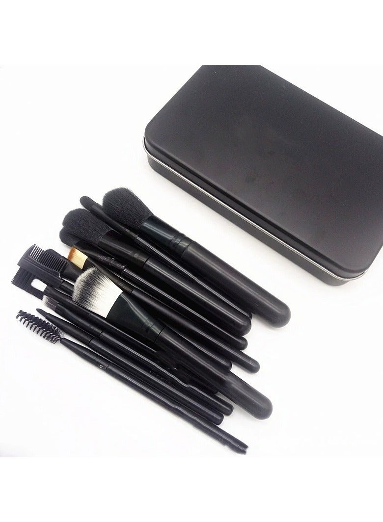 general 12-Piece Professional Makeup Brushes Set Foundation Powder Concealers Face Eye Shadows Makeup Brush Tool Kit With Case - Image 3