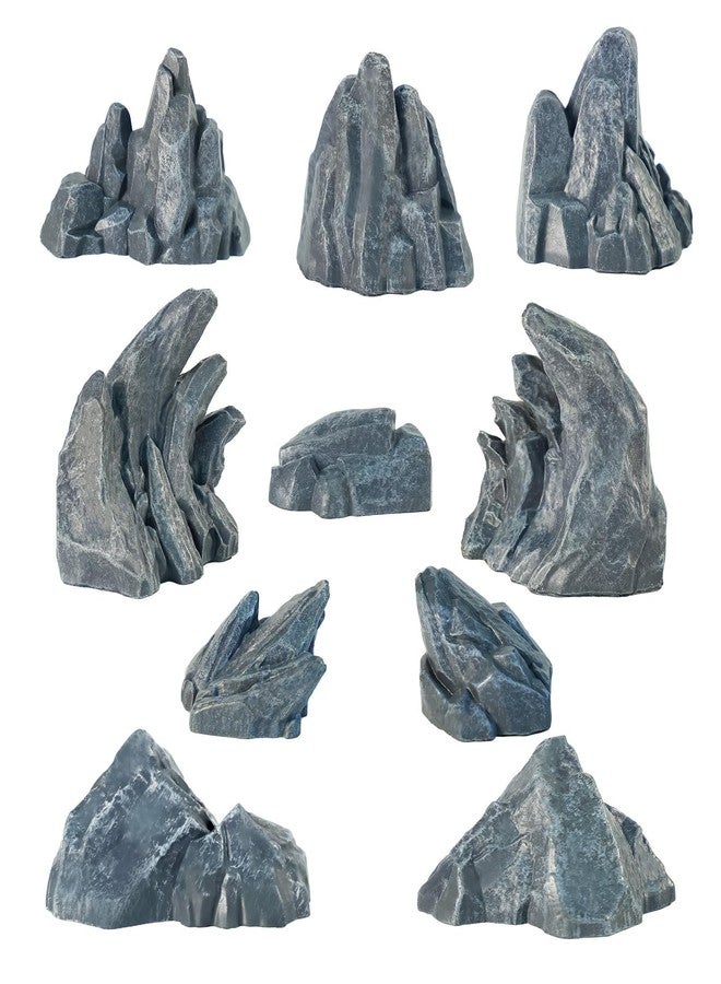 Warmtree 10 Pcs Simulation Miniature Rockery Diorama Rocks Miniature Stone for Diorama Supplies Miniature Terrain Fairy Garden Zen Garden Accessories Terrarium Decor Tank Aquarium Decoration(Grey) - Image 1