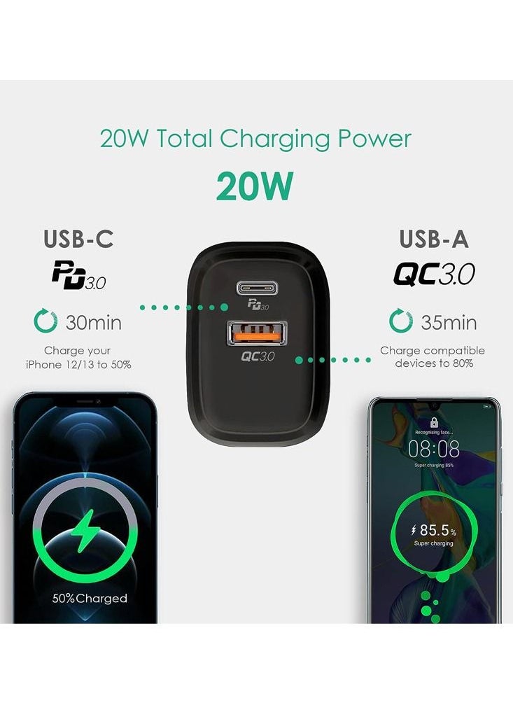 Mi techo - Mi Techo Fast Charge Power Port II 2-Port 20W Fast and Safe Charging Compatible with Android and iOS and Tablets, Earbuds, Portable speaker, Tablets, Power Banks, and all USB Charging Devices - Image 1