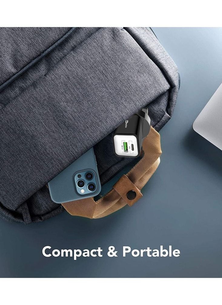 Mi techo - Mi Techo Fast Charge Power Port II 2-Port 20W Fast and Safe Charging Compatible with Android and iOS and Tablets, Earbuds, Portable speaker, Tablets, Power Banks, and all USB Charging Devices - Image 1