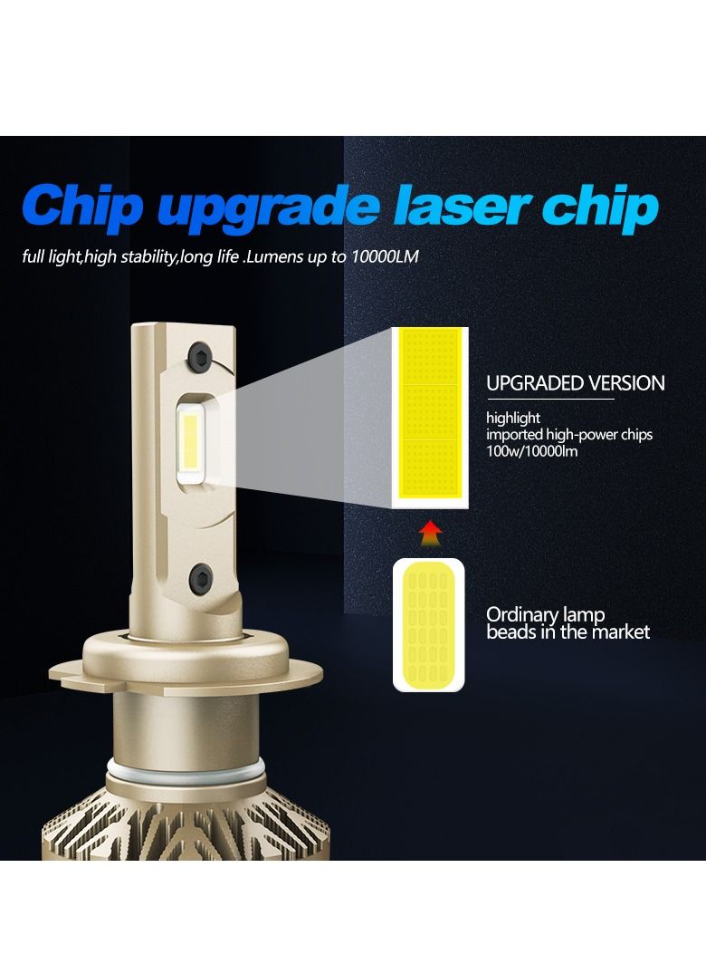 DXB-C BUS-TRUCK H1 LED Car Headlight Bulbs, 100W 10000LM 300% Extremely Bright Light, 6500K Cool White LED Bulb for Low Beam and High Beam Headlights, Plug and Play, IP68 - Pack of 2 - Image 5