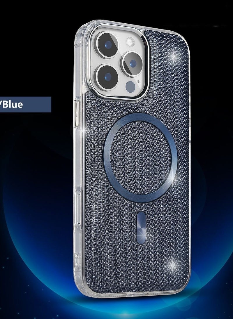 IP16 PRO SHINING WITH MAGSAFE MAGNETIC CASE IPHONE 16 PRO (Design- 140) [BLUE Color]
