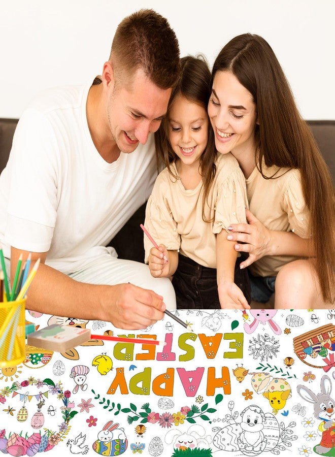 AinDen Easter Coloring Tablecloth for Kids, Giant 72 x 30 Inch Coloring Poster, Easter Party Decorations Table Cloth for Crafts Activities, Classroom & Home & Office (Multicolor-Easter) - Image 4