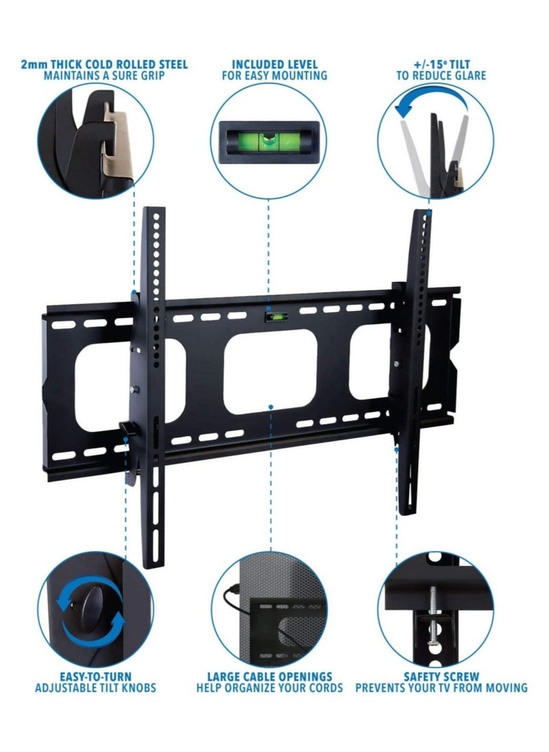 Beauenty TV Wall Mount Bracket For Samsung Sony LG Panasonic TCL Element 32 40 42 47 50 55 60 65 Inch TVs VESA 200x200 400x400 600x400, 750x450 Compatible Premium Tilt 175 Lbs Capacity  - Image 2