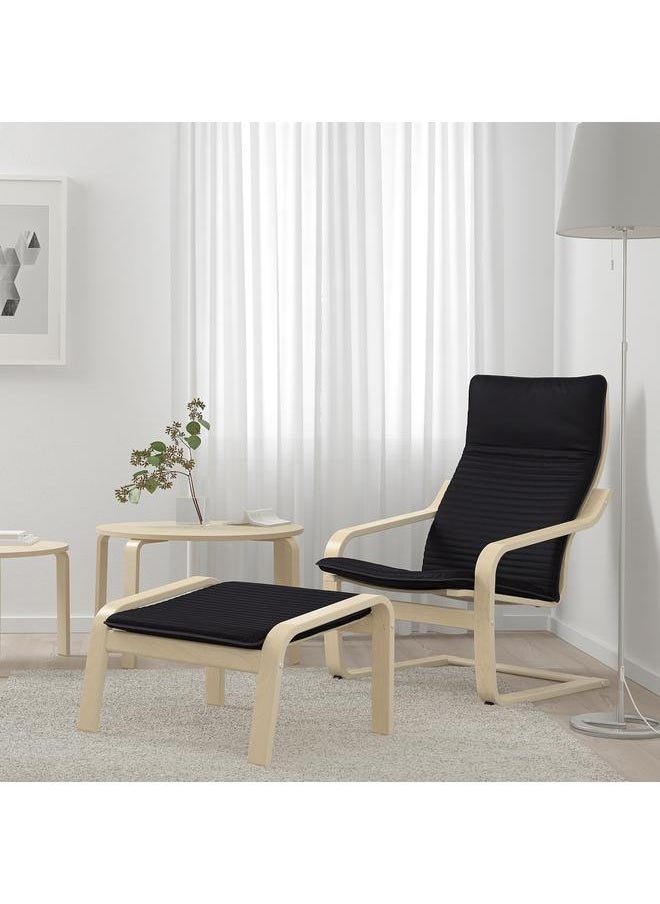 Zaboon - Footstool, Birch Veneer/Knisa Black - Image 1