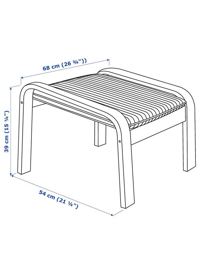 Zaboon - Footstool, Birch Veneer/Knisa Black - Image 1