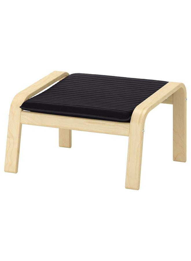 Zaboon - Footstool, Birch Veneer/Knisa Black - Image 1