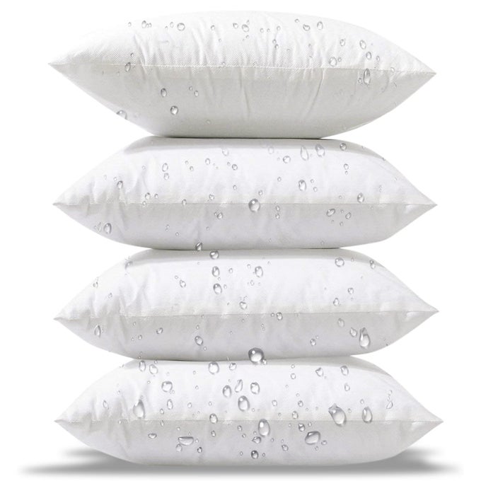 18 X 18 PILLOW INSERTS PACK OF 4 OUTDOOR WATER RESISTANT THROW PILLOW INSERTS HYPOALLERGENIC SQUARE DECORATIVE COUCH SHAM CUSHION STUFFER 18 INCHES