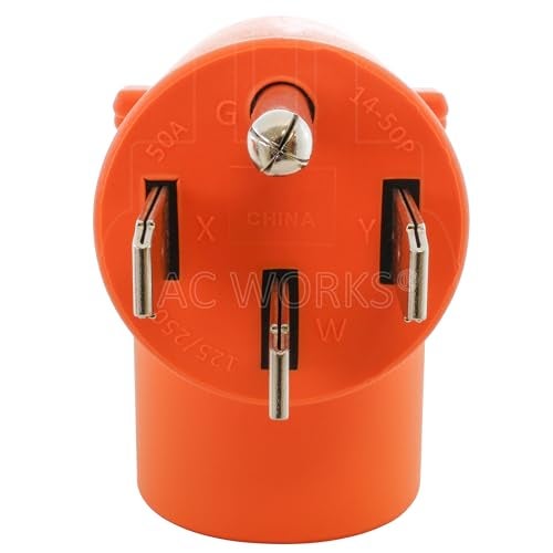 AC WORKS NEMA 14-50P 50Amp 4-Prong Range/ Generator/ EV Plug to 14-30R 4-Prong Dryer Outlet (Compact) - Image 3