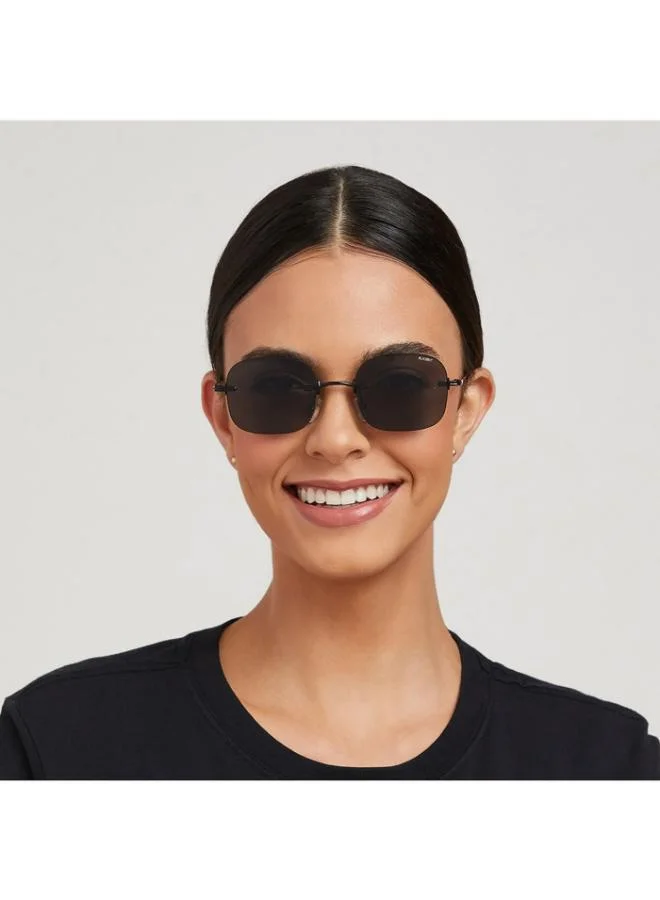 بلاك أوت نظارة شمسية نسائية أنجلينا سوداء بإطار معدني وعدسات رمادية