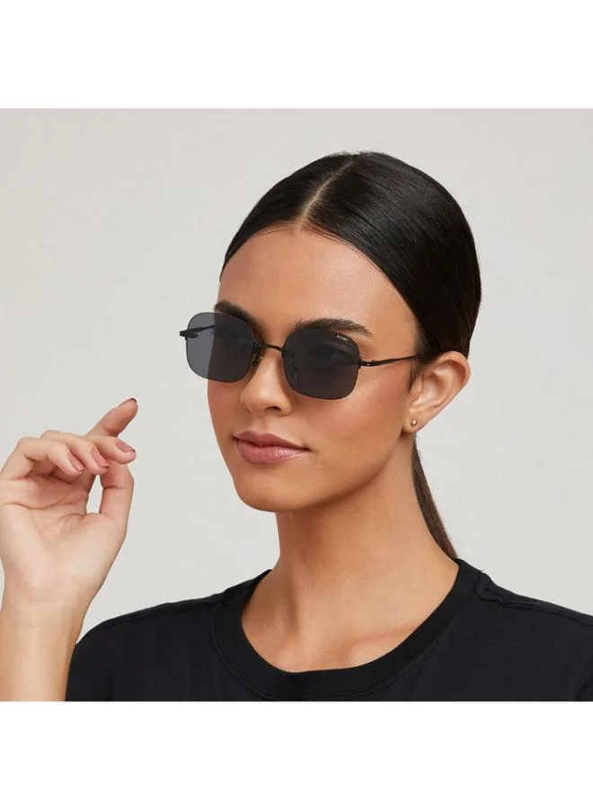 بلاك أوت نظارة شمسية نسائية أنجلينا سوداء بإطار معدني وعدسات رمادية