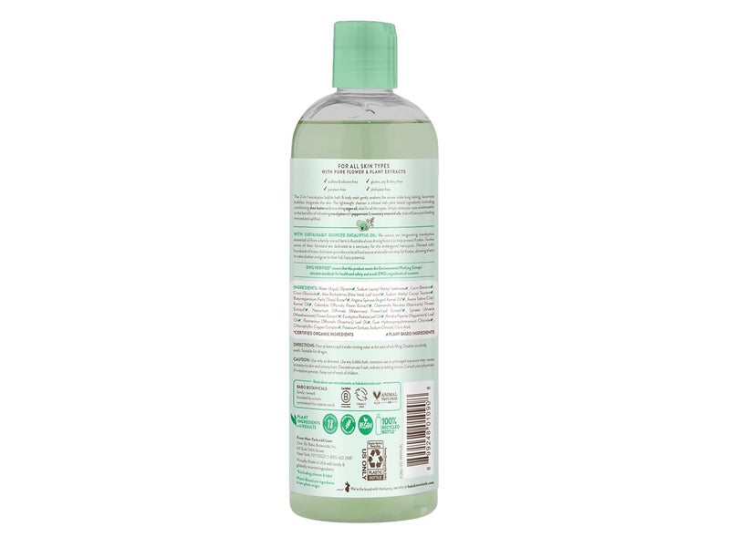 Babo Botanicals علاج بابل بوتانيكالز بالأوكالبتوس 2 في 1 غسول استحمام رغوي منشط بالأوكالبتوس وإكليل الجبل والنعناع لجميع الأعمار معتمد من EWG نباتي - Image 3