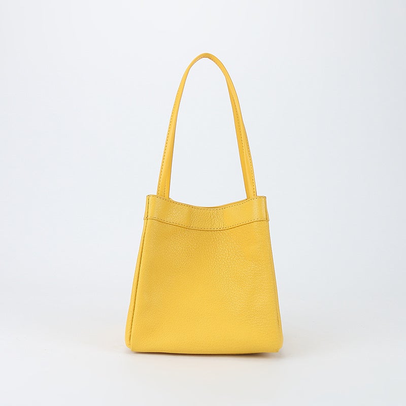 Bag Women'S 2021 New Korean Genuine Leather Small Square Bag All-Match Sheepskin Bucket Bag Niche Fashionable Underarm Handbag - Image 1