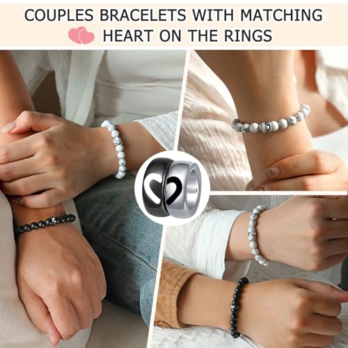 UNGENT THEM Couples Bracelets Matching Stuff Long Distance Relationship Promise His Hers Sweetest Valentines Christmas I Love You Gifts for Him Her Boyfriend Girlfriend Women Men BF - Image 3