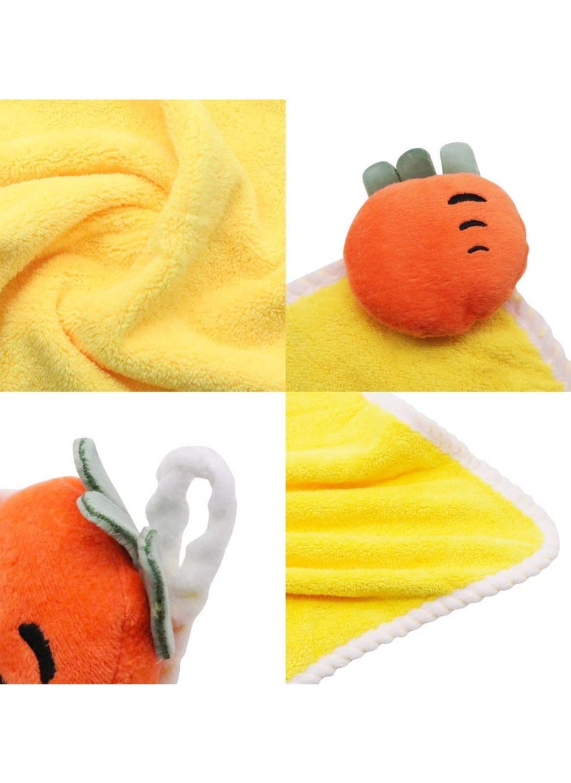 Y&D 4 Pcs Cute Animals or Fruit Hand Towels, Absorbent Hanging Coral Velvet Towels with Loops for Kitchen Bathroom  - Image 4