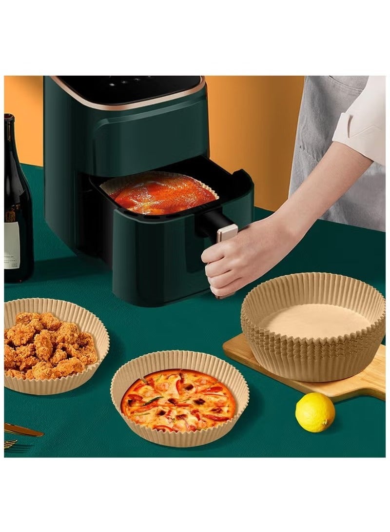 بطانة ورقية يمكن التخلص منها للمقلاة الهوائية ، 200 قطعة بطانات مقلاة هوائية يمكن التخلص منها غير لاصقة ، ورق زبدة للمقلاة الهوائية بطانة غذائية مقاومة للماء مقاومة للماء للخبز في الميكروويف التحميص (6.3 بوصة ، طبيعي) - Image 3