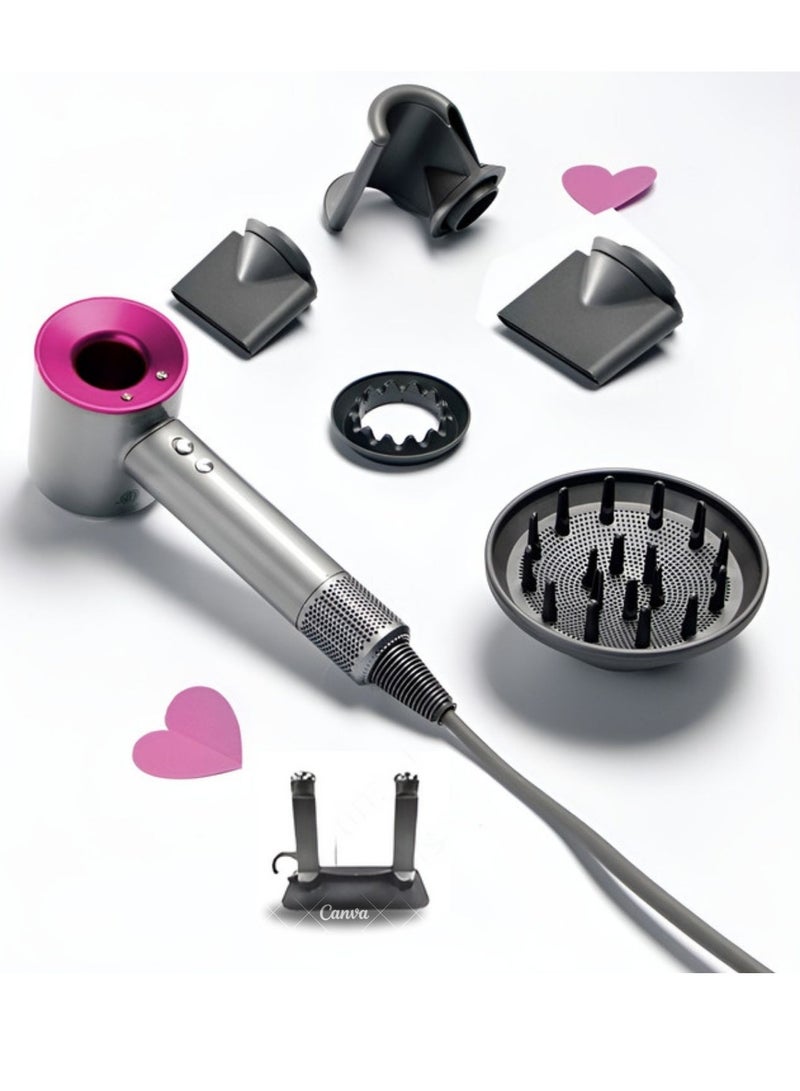 Electric Hair Dryer Leafless Supersonic Hair Dryer Personal Hair Styling Adjustable Hair Dryer Nozzles With Diffuser Set Negative Ion Tool Constant Anion Essential Care Hair Dryer - Image 2