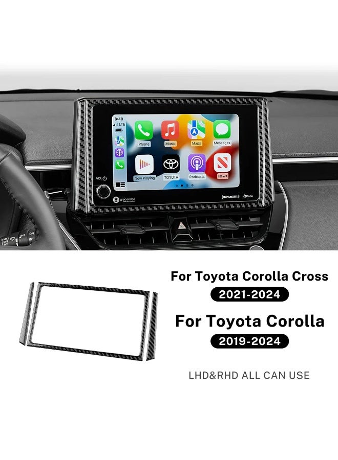 KUNGKIC Car Central Control Strip Real Soft Carbon Fiber Sticker for Toyota Corolla 2019 2020-2023 2024 Corolla Cross 2021 2022-2024 - Image 1