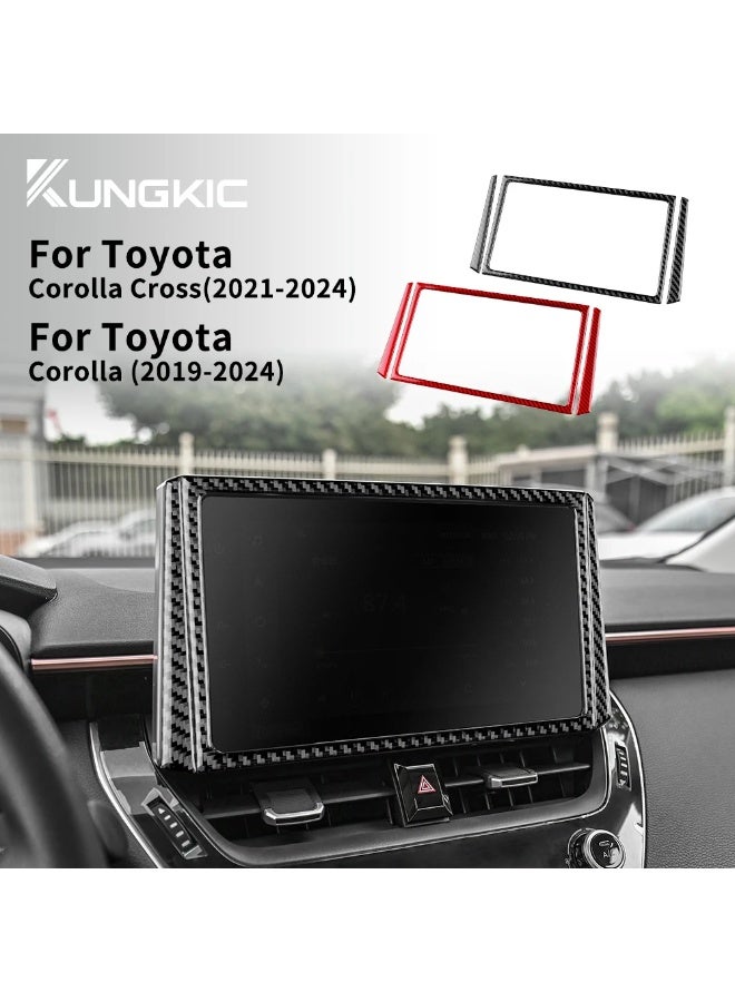 KUNGKIC Car Central Control Strip Real Soft Carbon Fiber Sticker for Toyota Corolla 2019 2020-2023 2024 Corolla Cross 2021 2022-2024 - Image 2