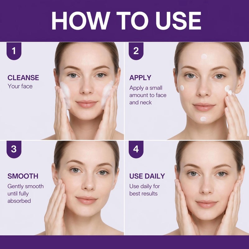 Danliss Starlight Purple Label Hyaluronic Acid Firming and Lifting Face Cream 50g - Vacuum Press for Reducing Fine Lines and Hydrating - Image 3