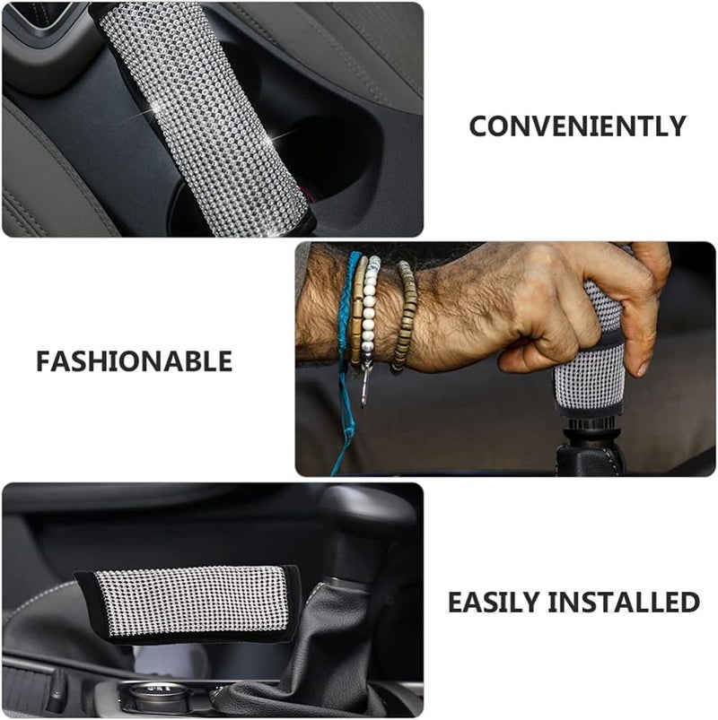 FAVOMOTO 2pcs Rhinestone Car Gear Cover Pu Leather Gear Shifts Protector Stylish Auto Knob Cover for Women and Easy to Clean for Cars and Suvs - Image 5