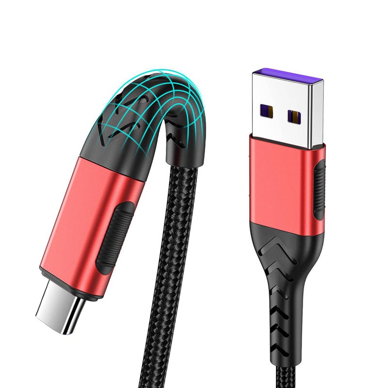 Durcord USB C Charger Cable, Upgarded 2Pack 6ft USB Fast ChargingType C Charging Cord Cable, Type C Charger Premium Nylon Braided USB Cable Compatible with iPhone 15 Pro/Plus/Max/Android/Phone/Pad-Red - Image 1