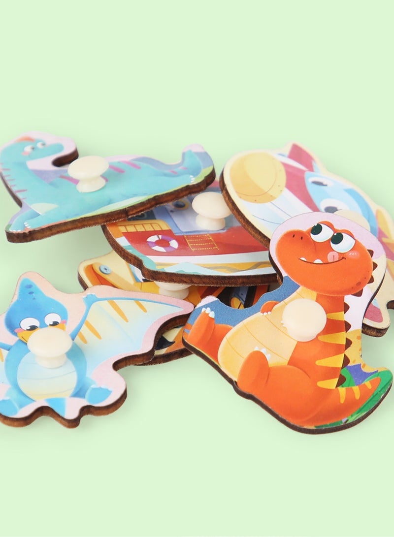 Children's Educational Wooden Cartoon Wild Animal Series Jigsaw Puzzles Suitable Gift Bag Pack  - Image 4