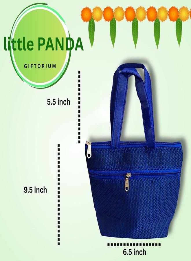 little PANDA Ethnic Handbag with Zip for Women | Traditional Hand Carry Purse | Return Gift Bags for Wedding, Haldi, Mehendi, Baby Shower, Pooja (6) - Image 2