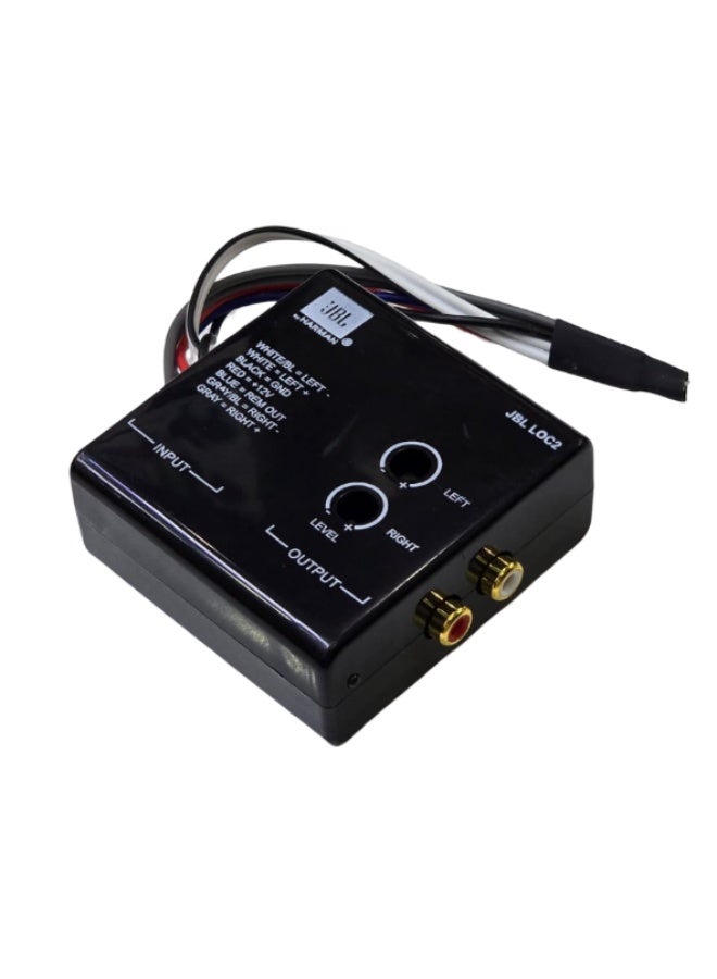 محول JBL LOC2 RCA عالي إلى منخفض - محول مكبر صوت ثنائي القناة إلى مستوى خطي | لا حاجة لسلك تشغيل عن بُعد | تكامل عالمي مع أنظمة الصوت في السيارات