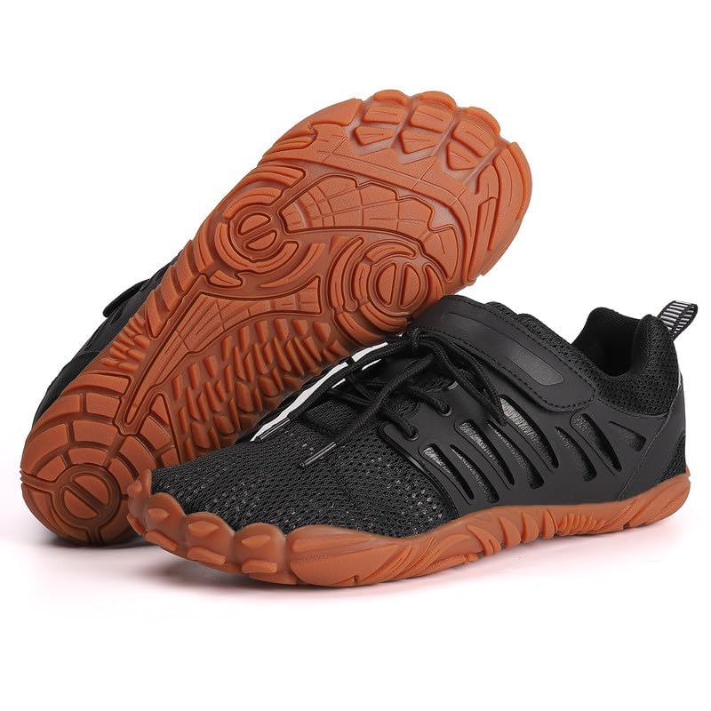 MIFAWA Barefoot Shoes Men Wide Toe Box Zero Drop Water Shoes Men for Gym Workout Minimalist Weightlifting CrossTrainer Running Hike Grounded Footwear Black Brown - Image 3