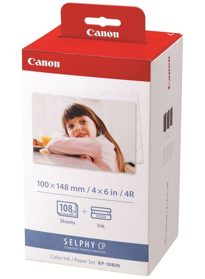 Canon A6 SELPHY CP Color Ink/Paper Set KP-108IN A6 - Image 1