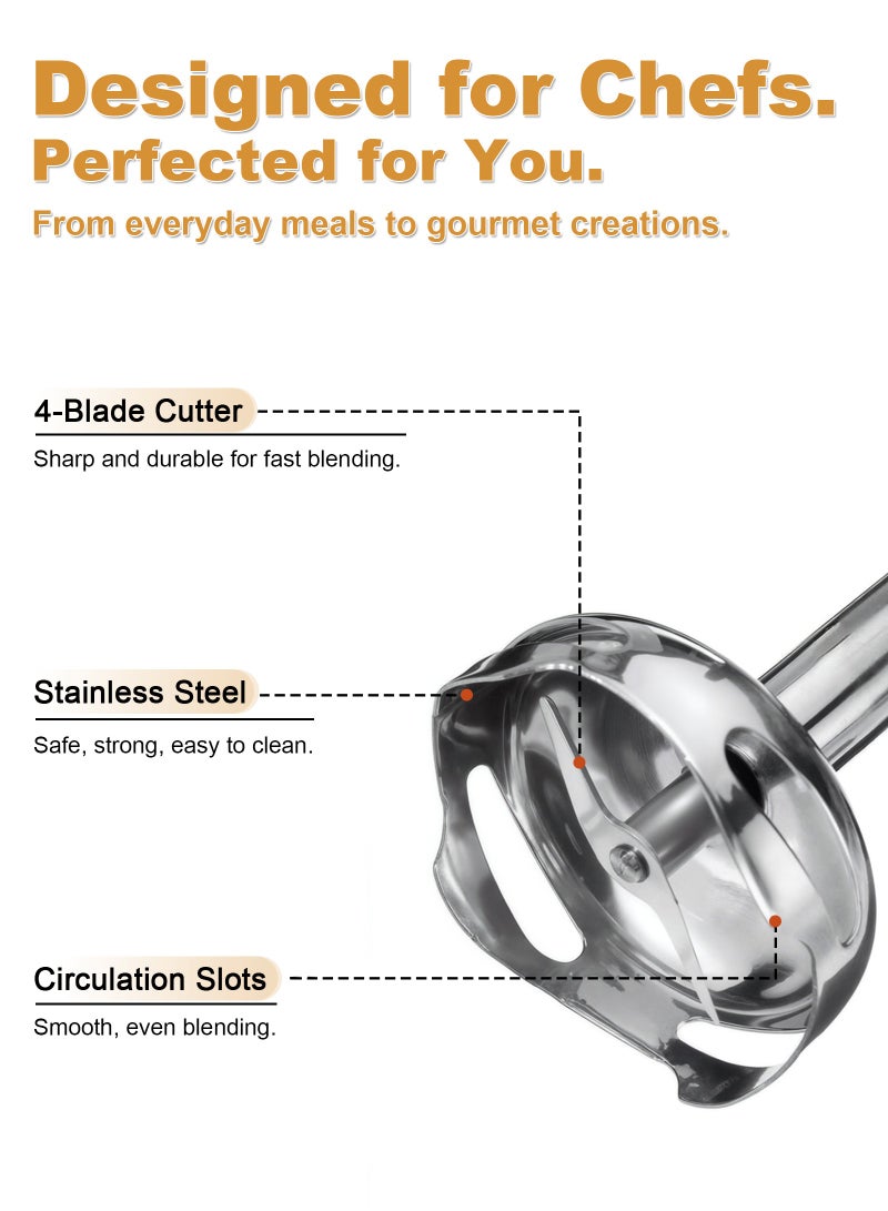 سوكاني خلاط يدوي مع مفرمة وخفق 4 في 1 سعة 1000 مل وقوة 500 وات WK-1710-4 أسود / شفاف - Image 5