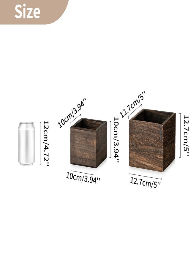 NUPTIO Rustic Wood Centerpiece Vase: 6 Pieces Vintage Flower Pots for Country Wedding Christmas Party - 12.7 cm & 10 cm Planters for Home Table Decoration - Image 4