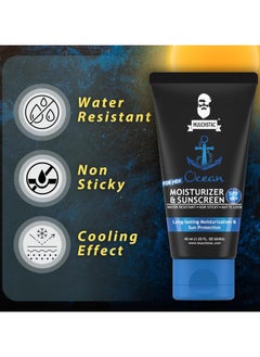 MUUCHSTAC Mens Ocean Moisturizer & Sunscreen Matte Look Spf 18+ Cream With Turmeric & Aloe Vera Beads, Non-Sticky & Water Resistant 45 Ml  - Image 4