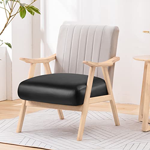 Fuloon Faux Leather Couch Cushion Slipcover Waterproof Stretch Covers for Sofa RV Chair Seat Cover Individual Loveseat Couch Cushion Replacement PU Leather Sofa Slipcovers1 Pack Black - Image 3