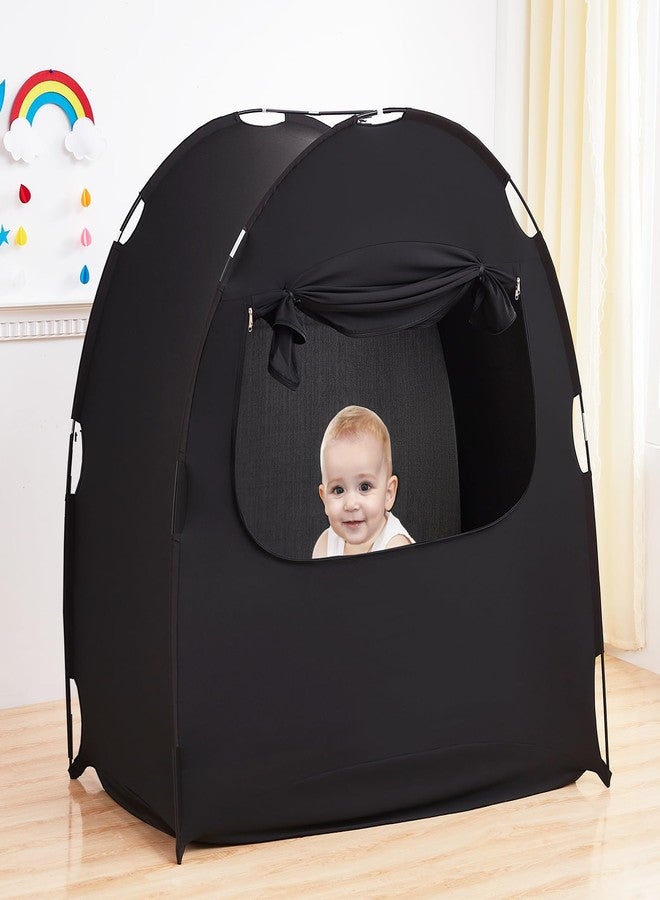 Mengersi Blackout Tent for Pack and Play, Crib Blackout Cover Baby Sleep Pod Sleep Travel Crib Tent,Canopy Cover - Image 2