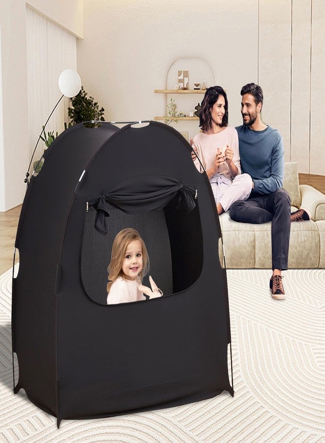 Mengersi Blackout Tent for Pack and Play, Crib Blackout Cover Baby Sleep Pod Sleep Travel Crib Tent,Canopy Cover - Image 3