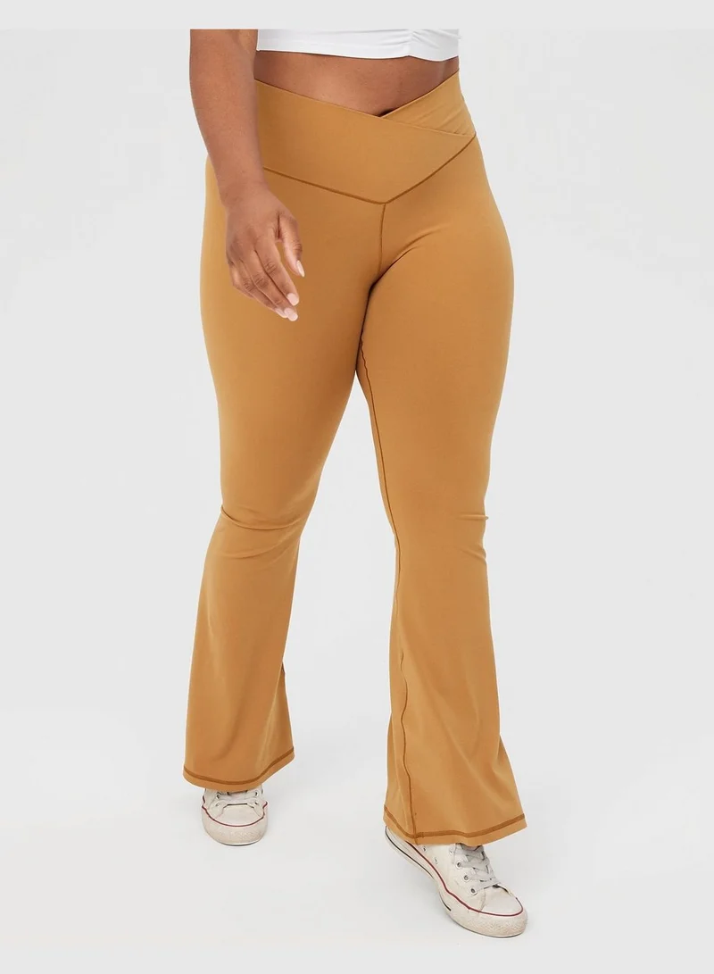 American Eagle OFFLINE By Aerie Real Me High Waisted Crossover Flare Legging